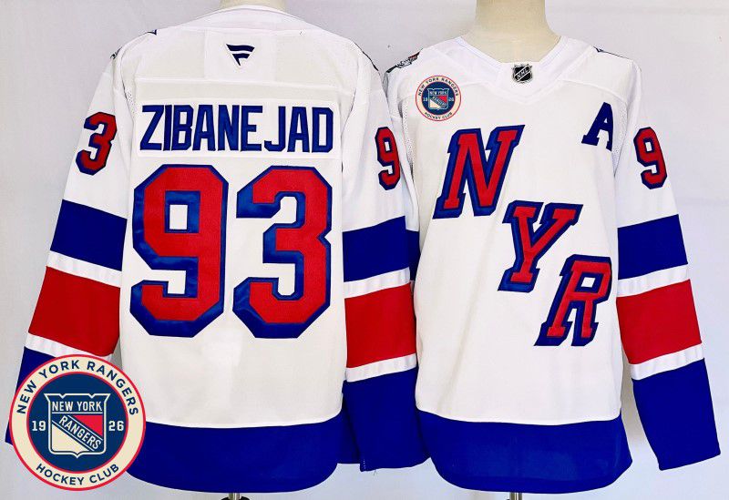 Men New York Rangers #93 Zibanejad White Fanatics 2025 NHL Jersey style 2->new york rangers->NHL Jersey